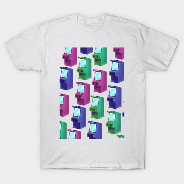 Retro arcade pattern T-Shirt by nickemporium1